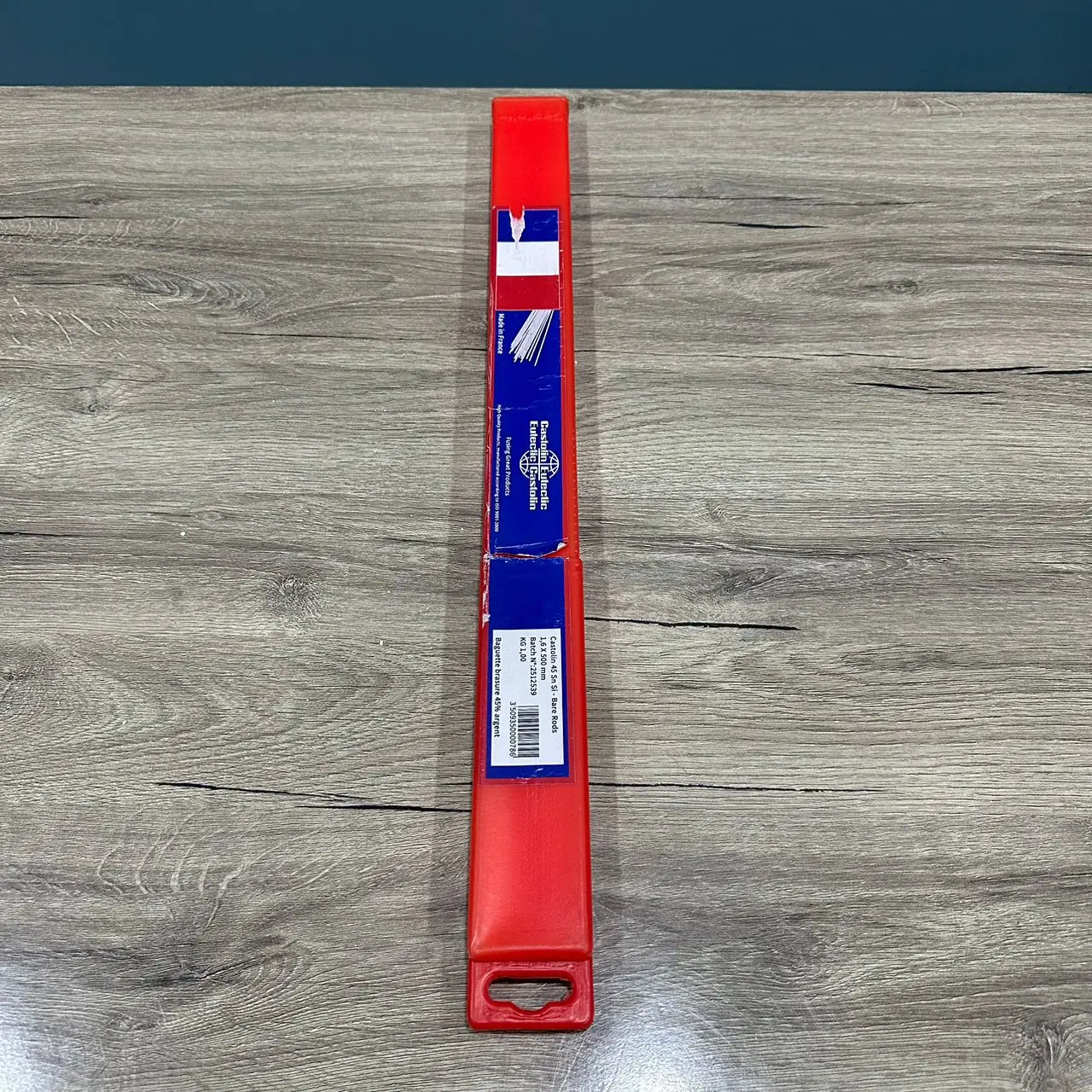 BOITE 1KG 100BAGUETTES ARGENT 45 Pourcent ENROBEE DE SOUDURE CASTOLIN EUTECTIC EBC 45 SN SI FABRIQUE IN FRANCE